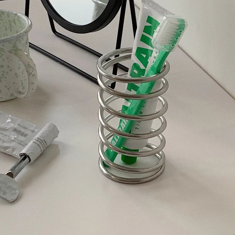 Stainless Steel Spring Stand | Cylindrical Holder 2x4.5" Small Durable