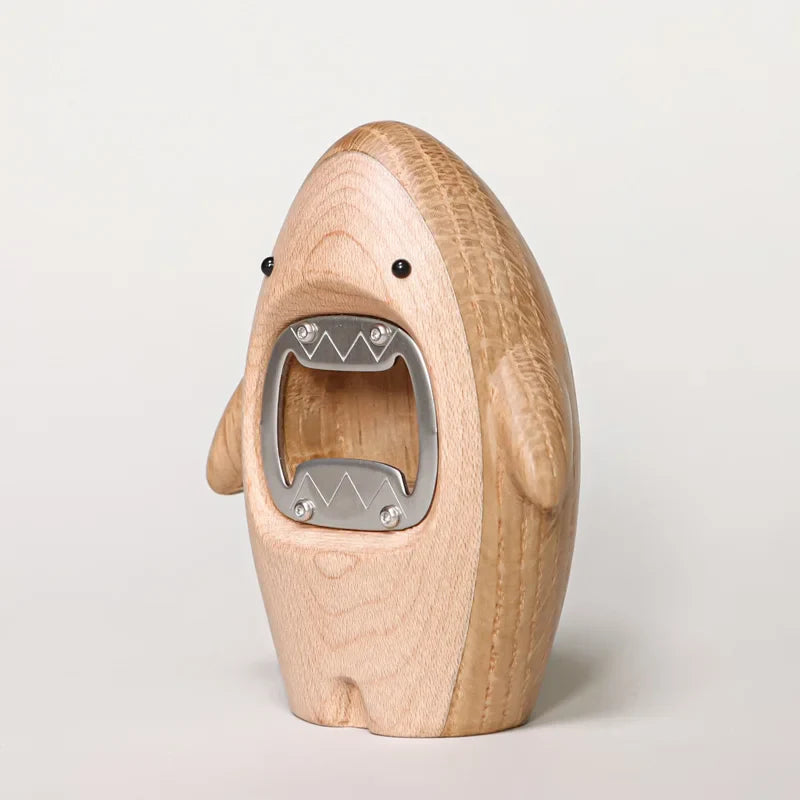 Wooden Bottle Opener | Compact Shark Design, Party Ready