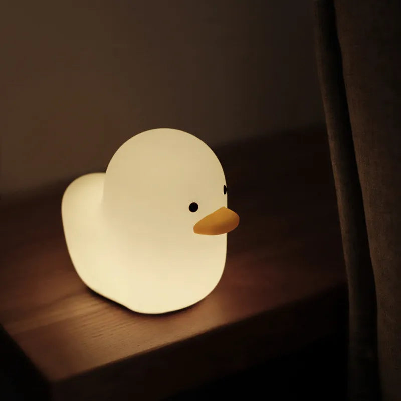 Silicone Night Light - Soft Glowing Duck Kids Room Lamp