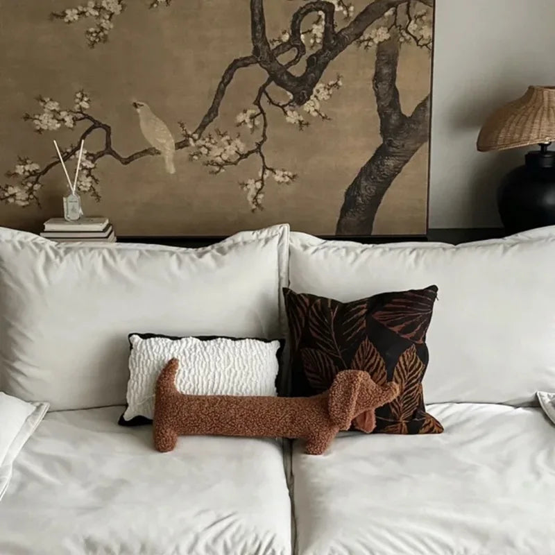 Dachshund Plush Pillow - Cozy Lounge Cushion