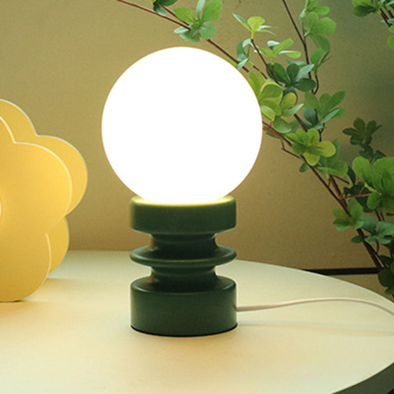 Atmosphere Table Lamp - Coil Shape Solid Wood Base