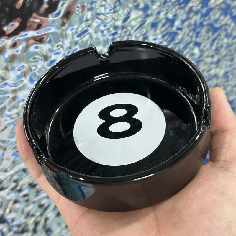 Eight Ball Ashtray - Ceramic Decorative Tabletop