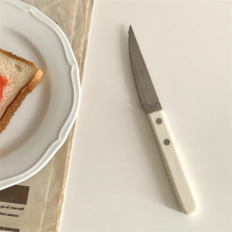 Stainless Steel Dinnerware Retro Ivory Classic Set - Durable Elegant Plates