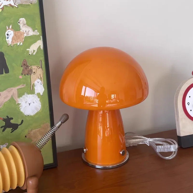 Mushroom Table Lamp – Retro Glass LED Light