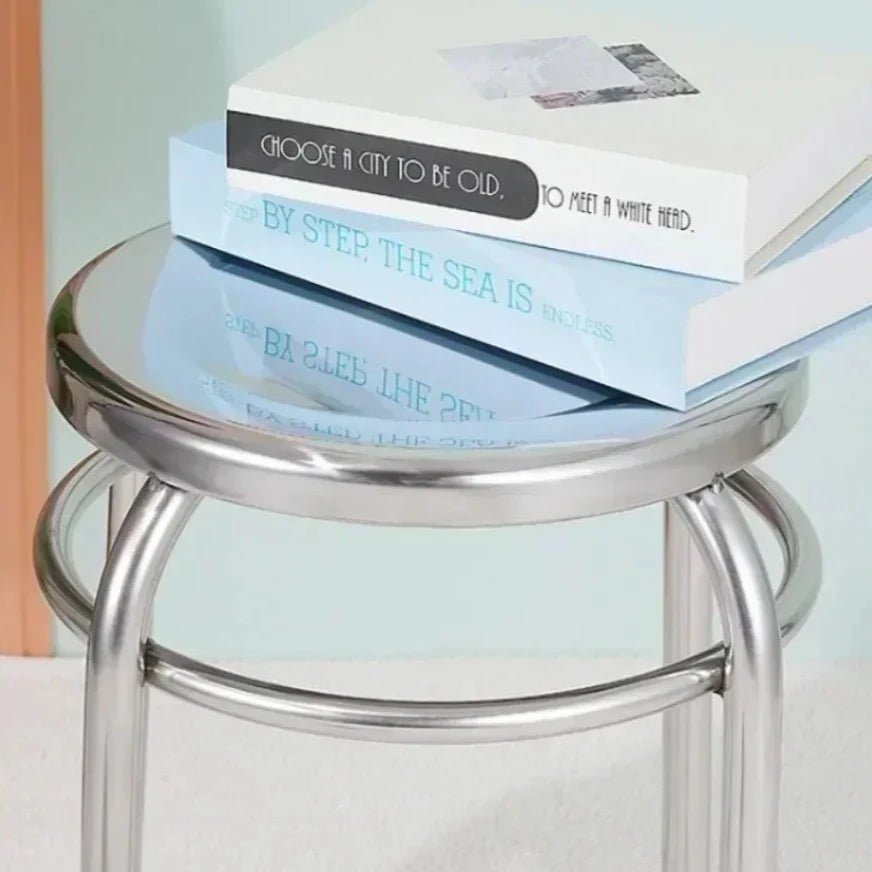 Stainless Steel Stool - Minimalist Metal Accent Seat