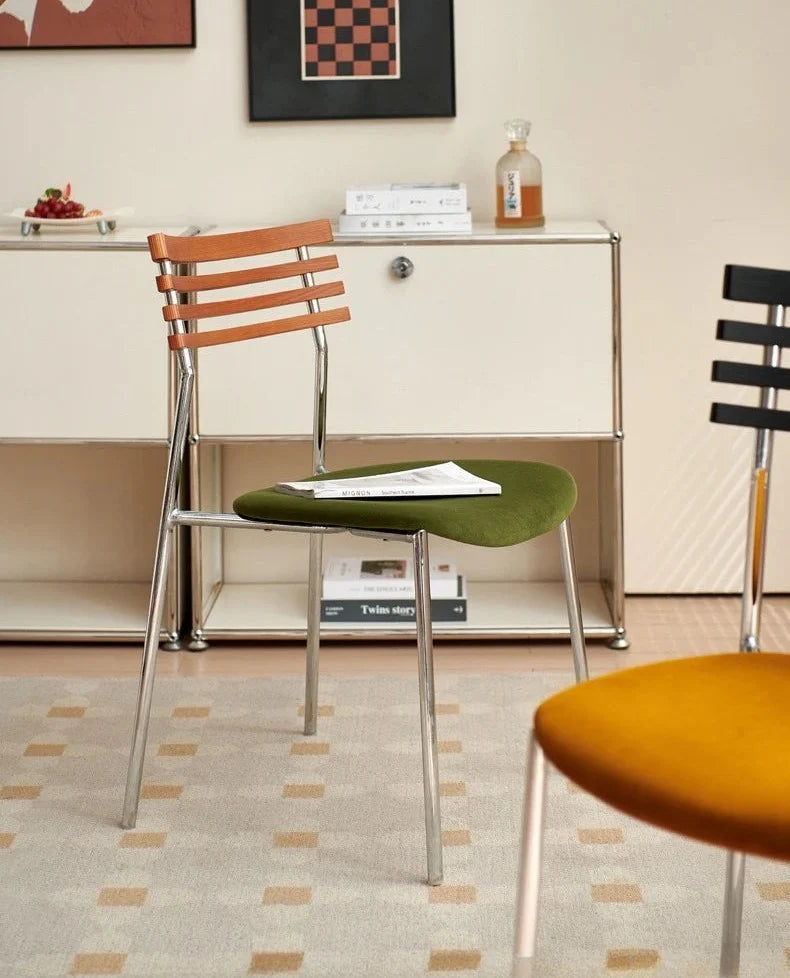 Mid Century Dining Chair - Sculpted Wood Backrest