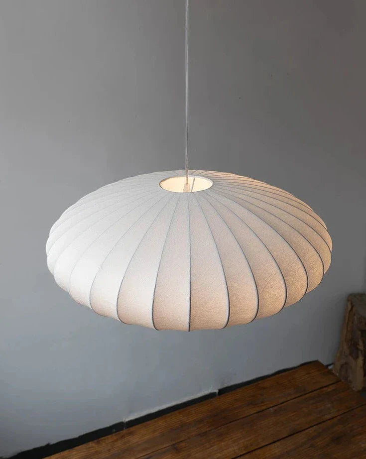 Japanese Silk Chandelier | Elegant Wabi-Sabi Ceiling Lamp