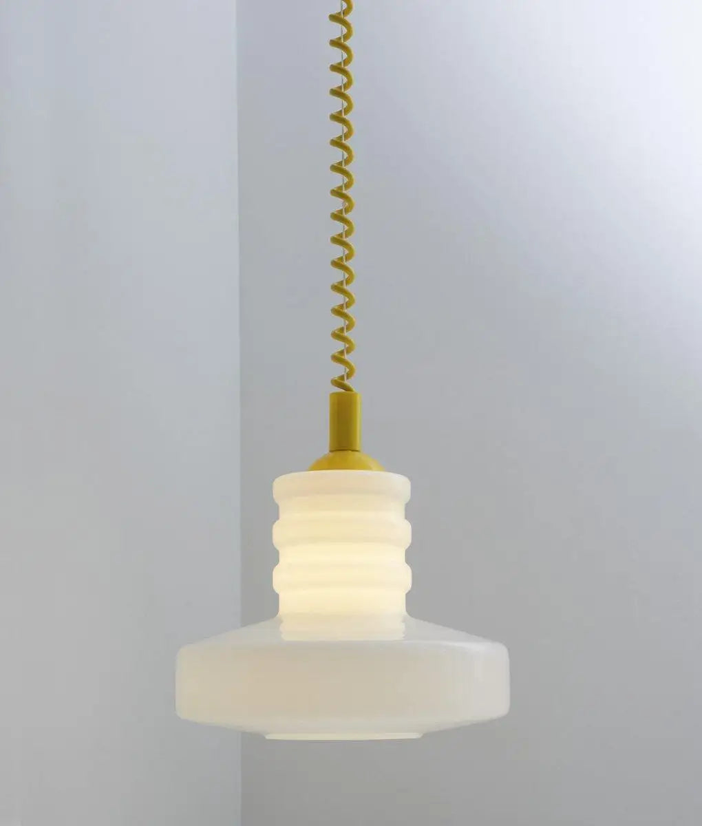 Retro Pendant Lamp - Geometric Coil-Line Light