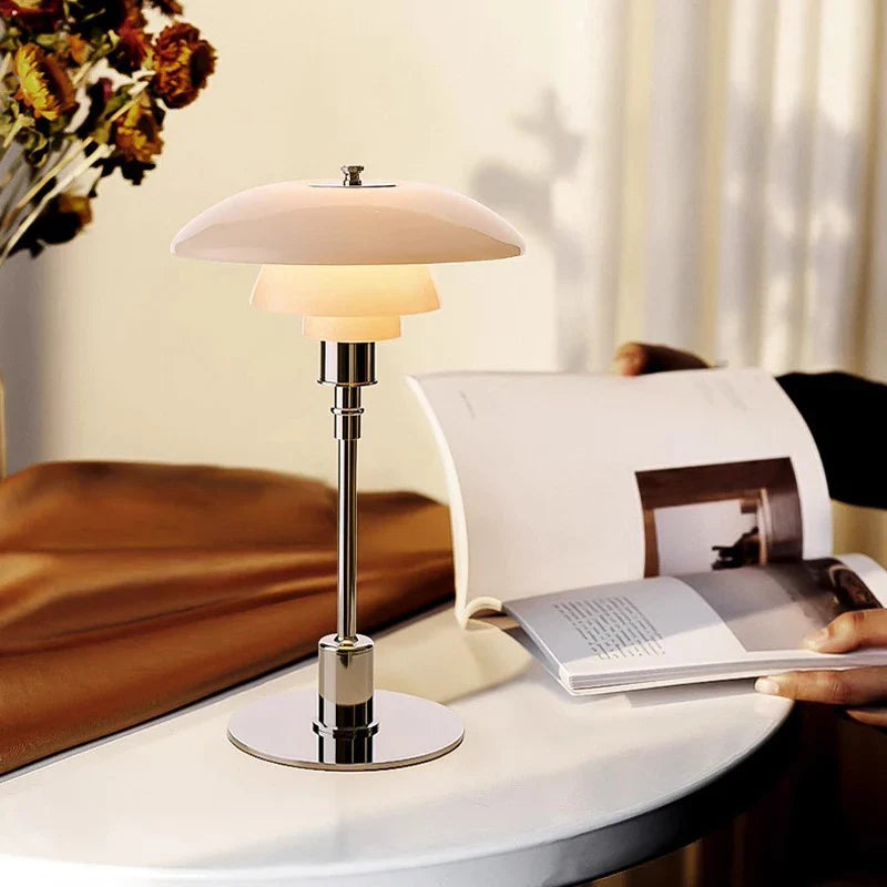 Layered Led Table Lamp | Modern Desk Light with E27 Bulbs