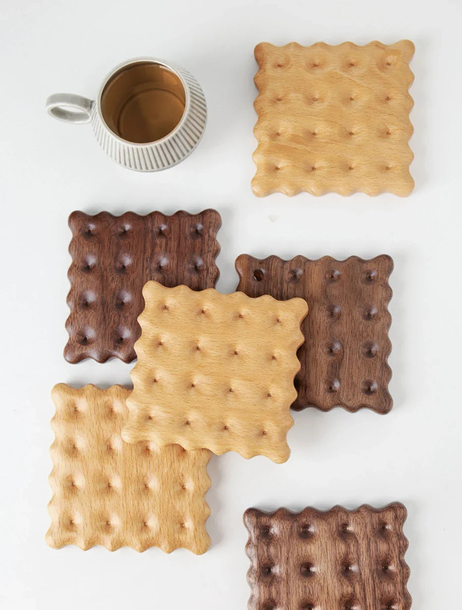 Wooden Cookie Coaster - Natural Heat Resistant Drink Mat
