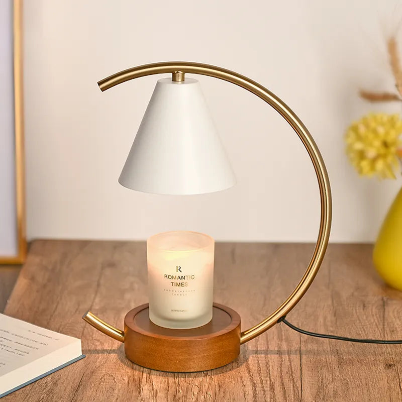 Nordic Candle Warmer - Retro Metal Wood Lamp