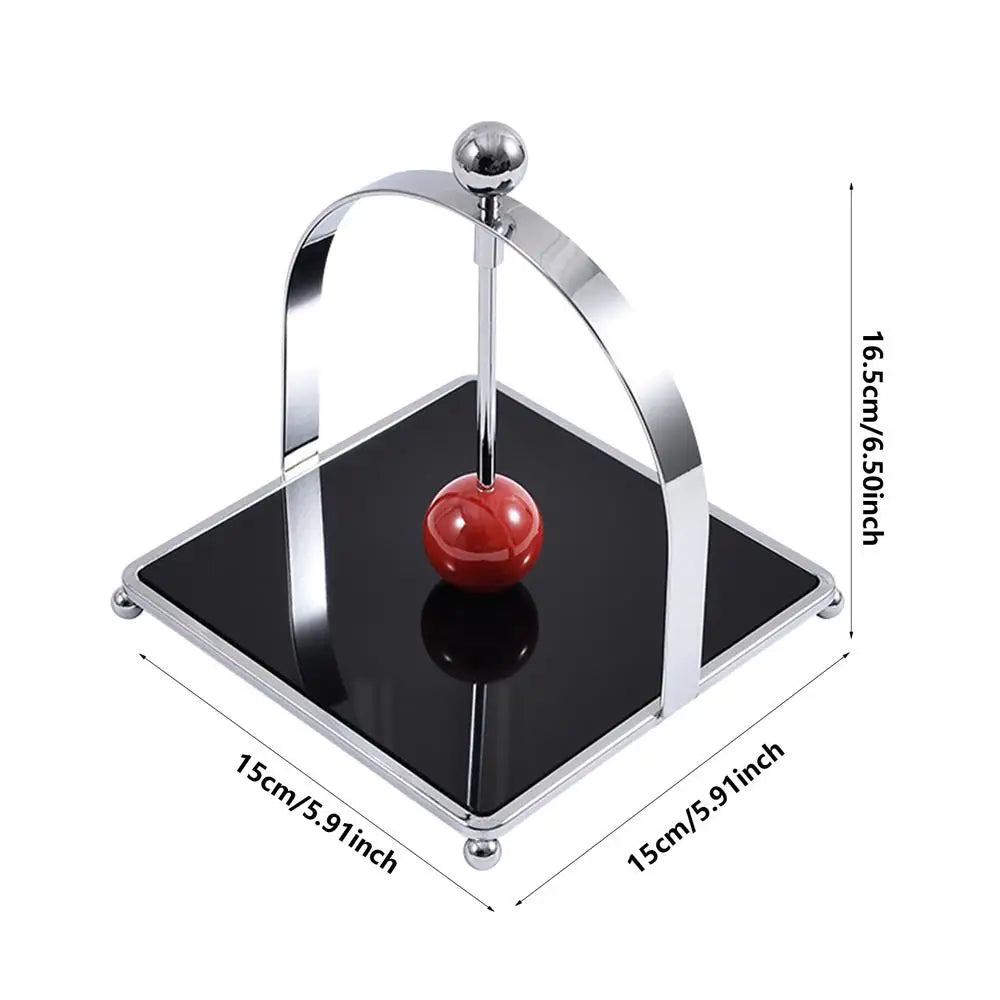 Wooden Ball Napkin Holder - Stainless Steel Metal Holder