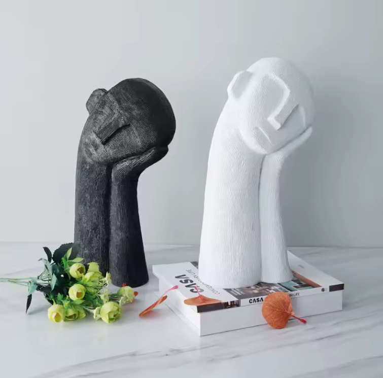 Minimalist Figure Sculpture - Abstract Resin Ornament