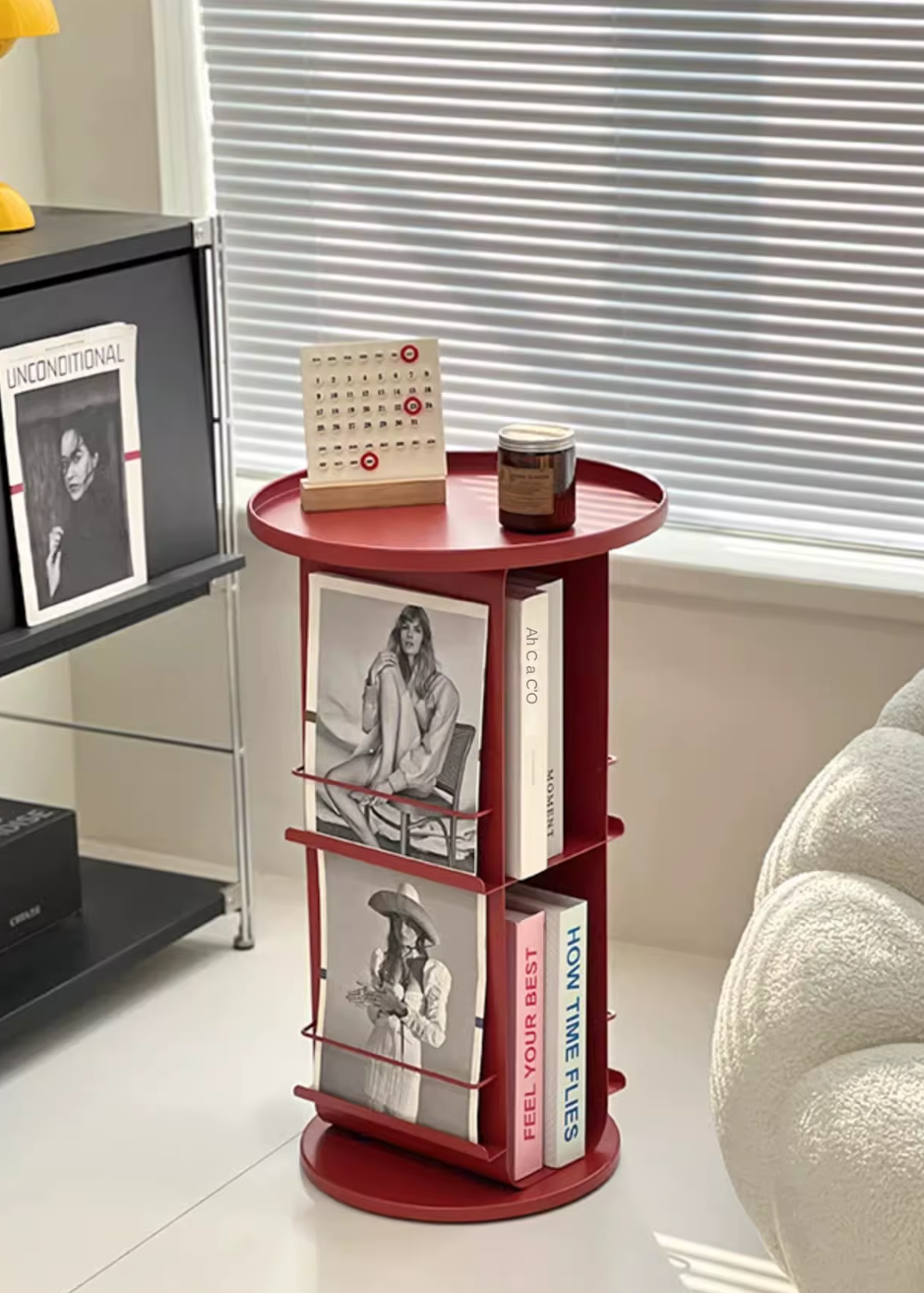 Metal Magazine Rack - Stylish Round Book & Magazine Stand