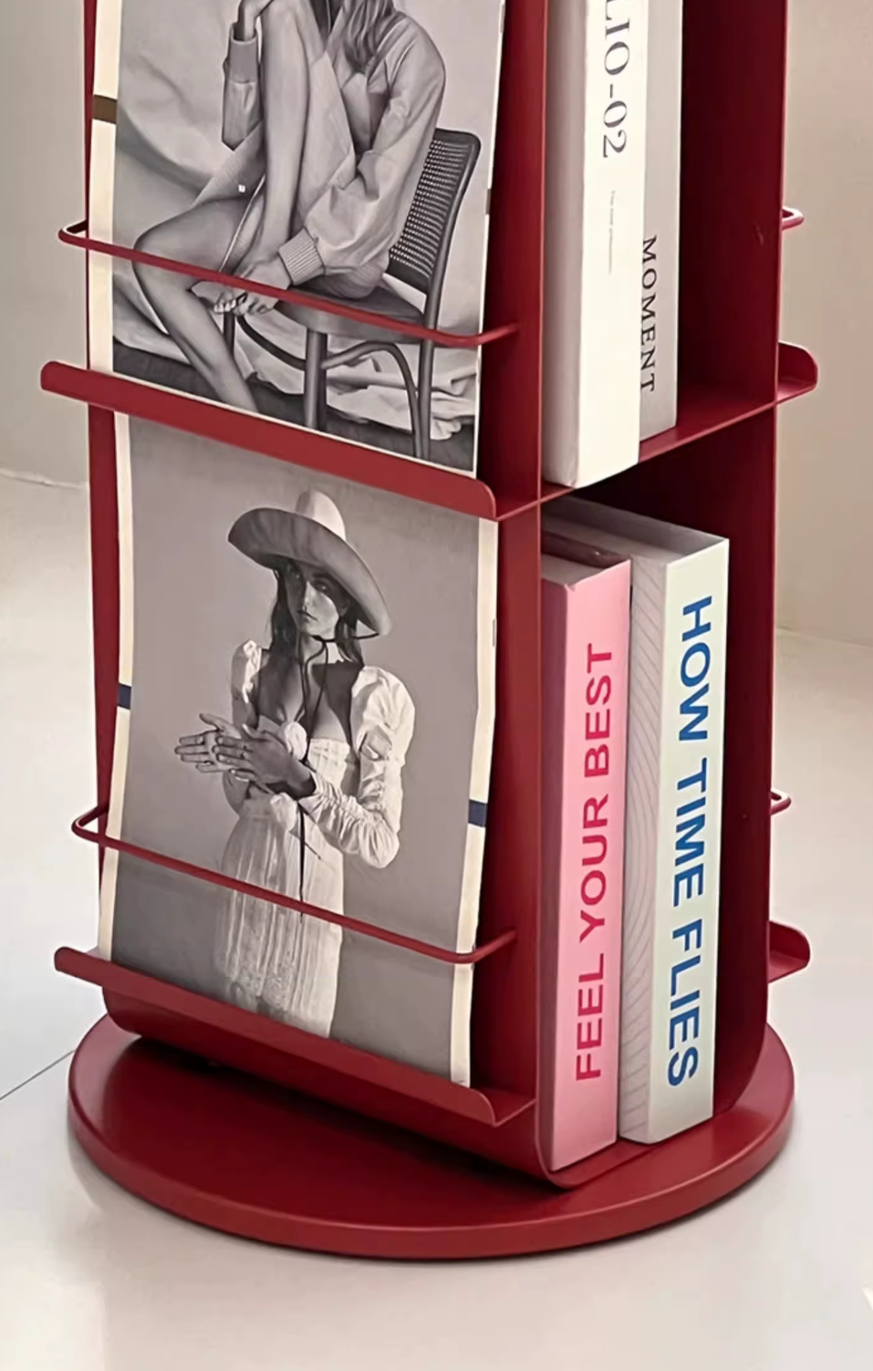 Metal Magazine Rack - Stylish Round Book & Magazine Stand