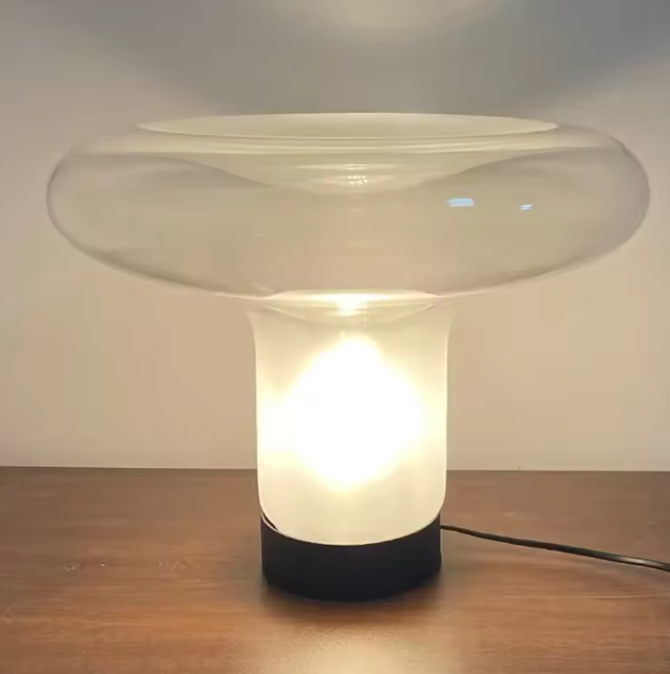 Glass Mushroom Lamp – Minimalist Table Lamp with Warm White Light