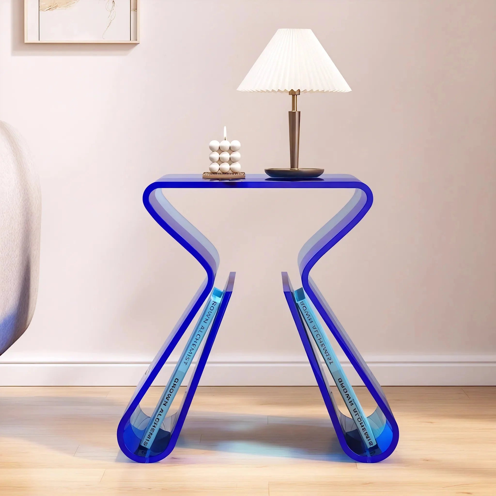 ACRYLIC-CURVE | Sculptural Translucent Side Table