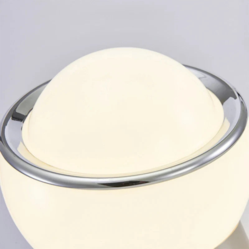 Retro Table Lamp - Glass Stone Metal Stand, Rotatable USB Corded