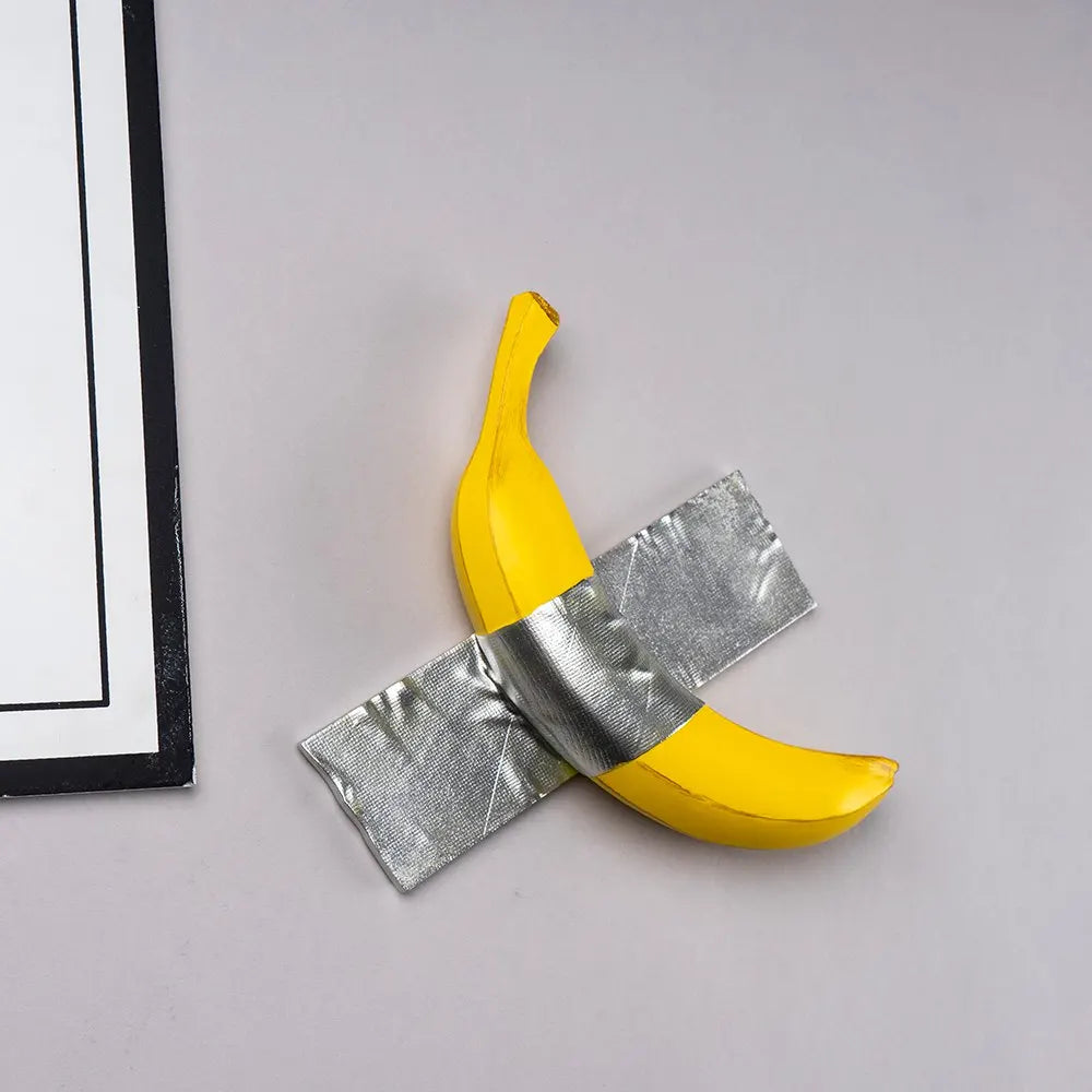 Duck Taped Banana - Playful Art Piece Sculpture