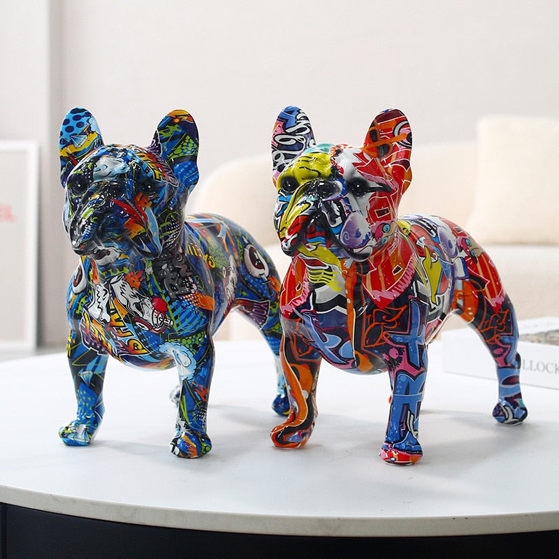 Graffiti Dog Sculpture – French Bulldog Art Statue