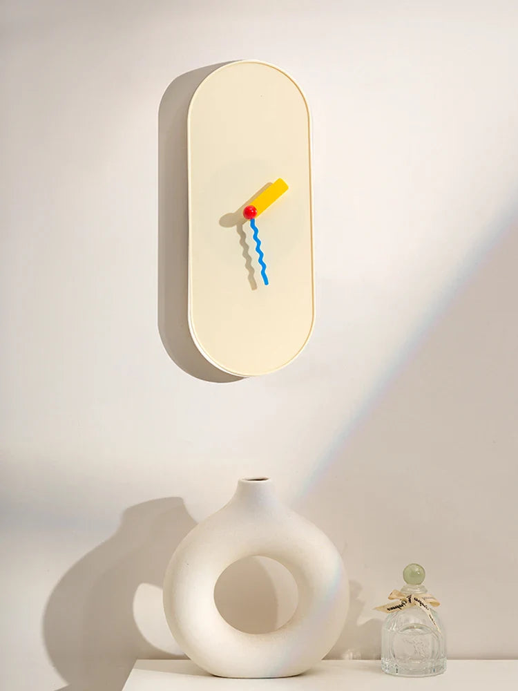 Minimalist Wall Clock | Stylish Oval Quartz Decor 12x30cm