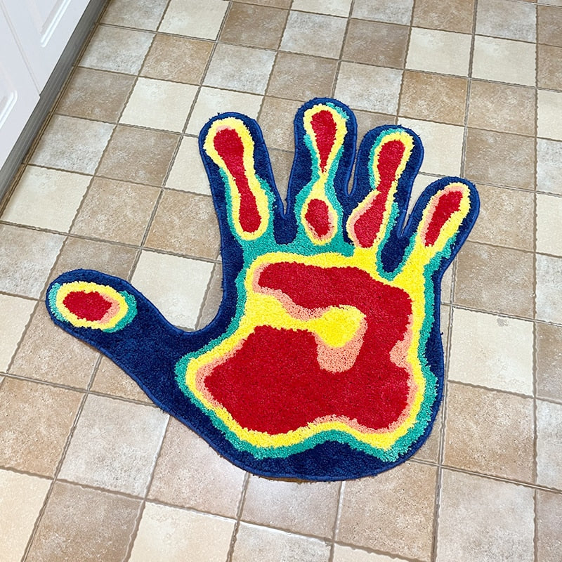 Thermal Imager Mat - Handmade Palm Shape Rug