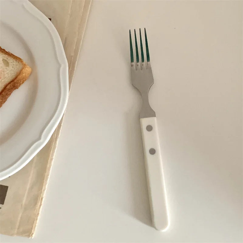 Stainless Steel Dinnerware Retro Ivory Classic Set - Durable Elegant Plates