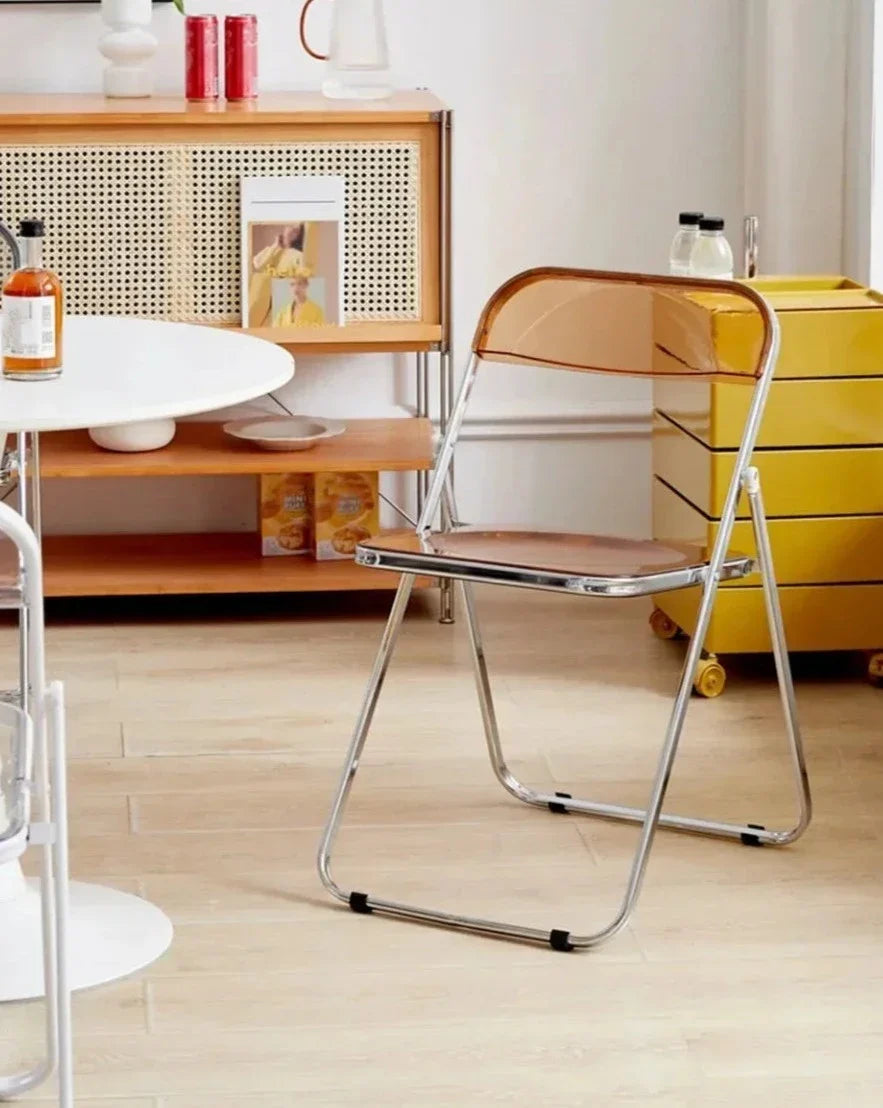 Foldable Acrylic Chair - Transparent Dining Seat