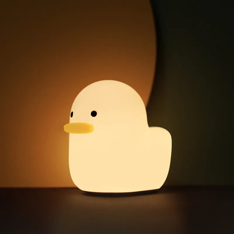 Silicone Night Light - Soft Glowing Duck Kids Room Lamp