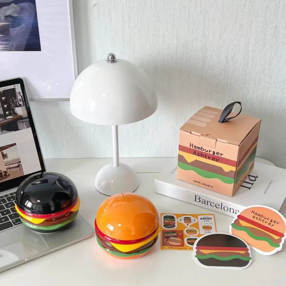 Burger Ceramic Ashtray - Durable, Quirky Design