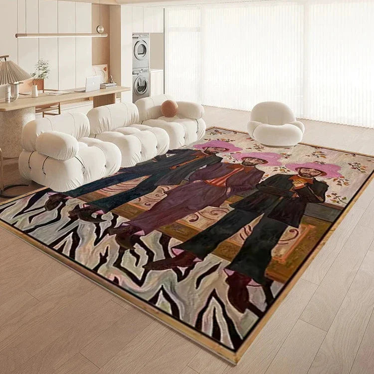 Vintage Area Rug - Artistic Retro Carpet Mat