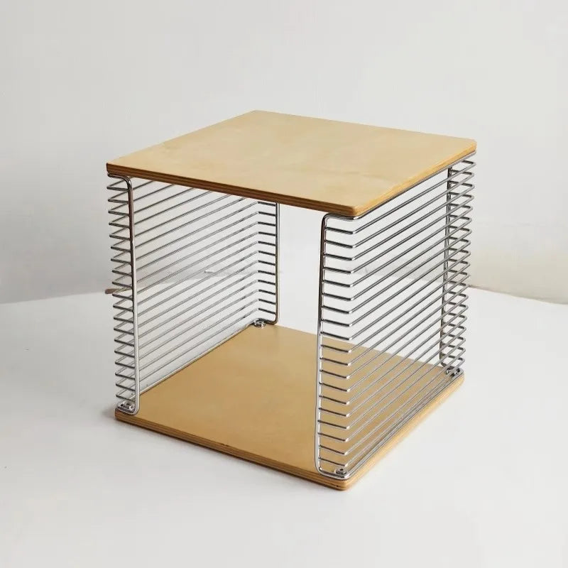 Modular Cube Storage - Solid Wood Shelf With Metal Frame