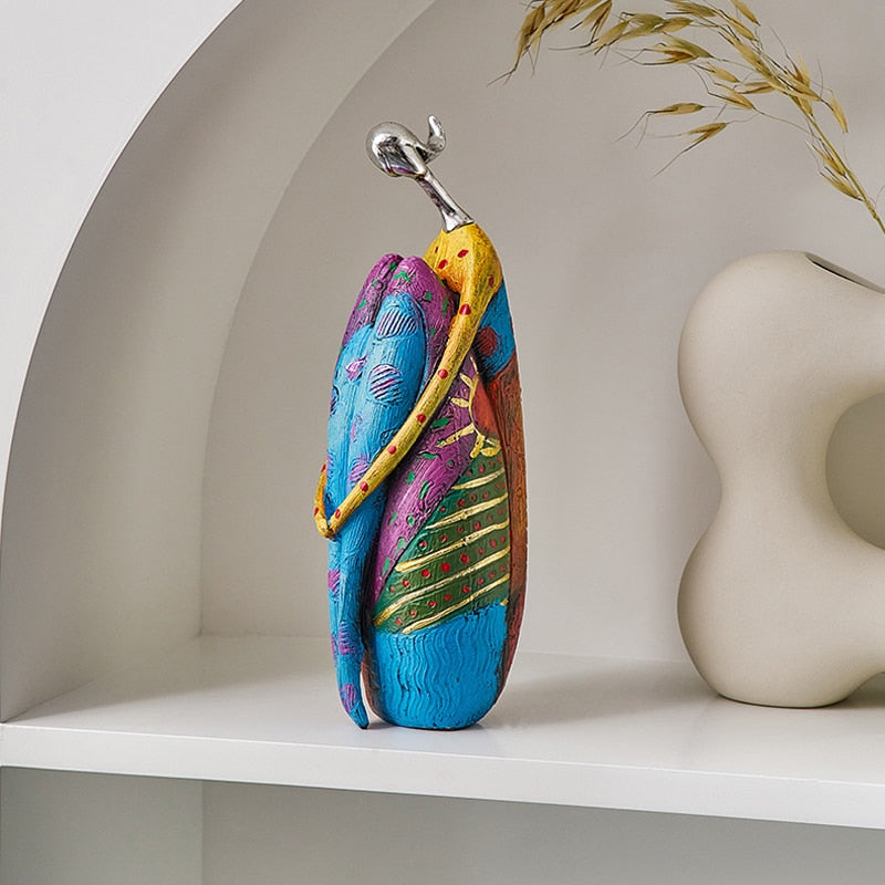 African Woman Figurine | Unique Abstract Resin Sculpture