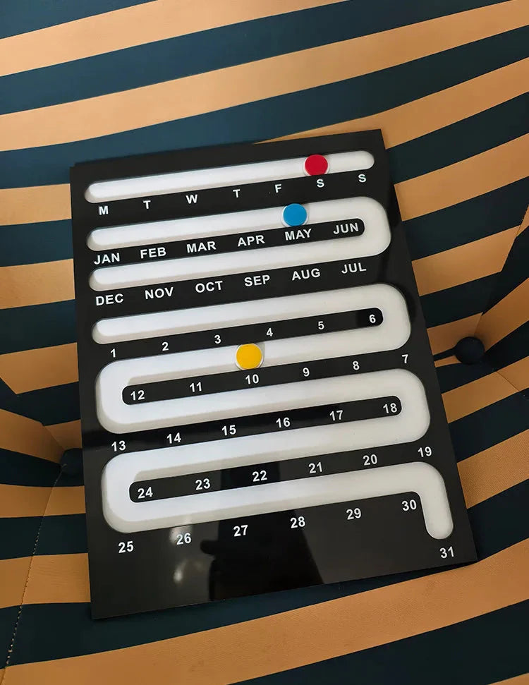 Bauhaus Wall Calendar - Sliding Perpetual Design
