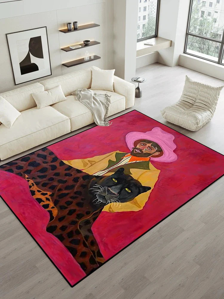 Vintage Area Rug - Artistic Retro Carpet Mat