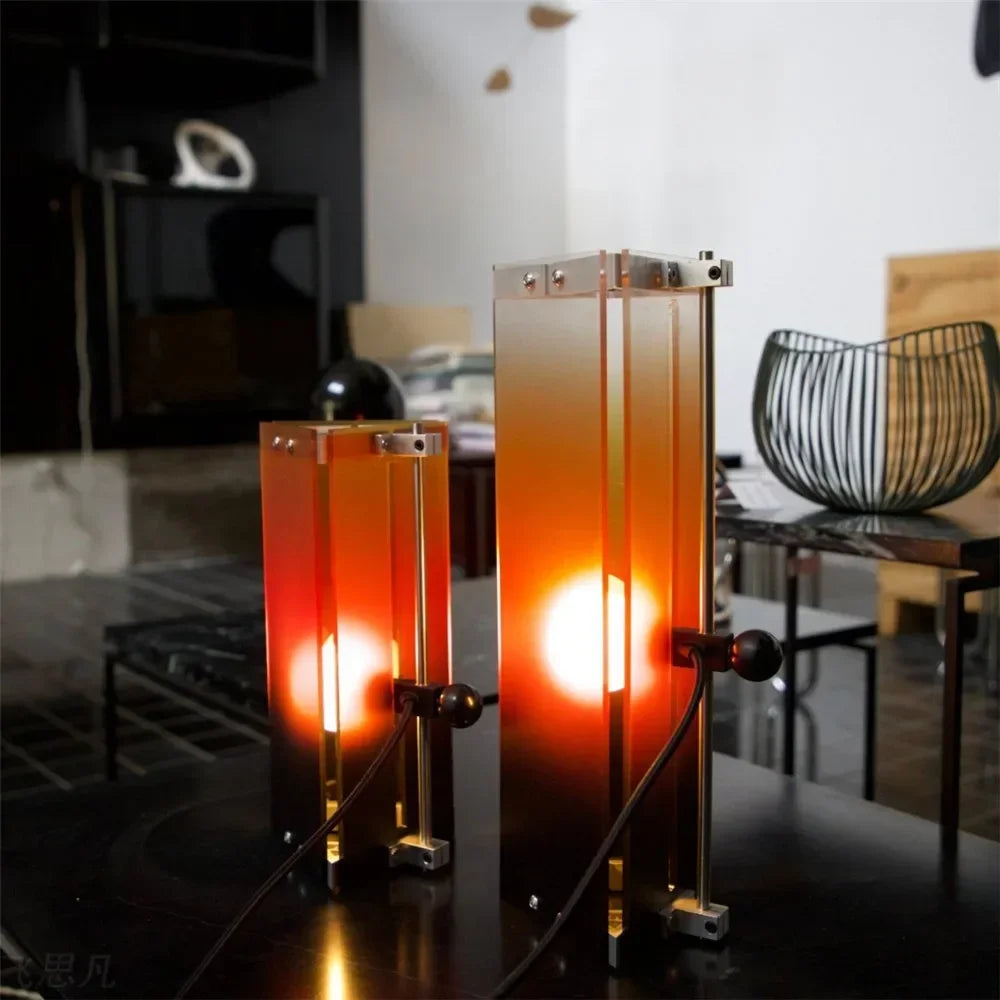 Acrylic Table Lamp - Industrial Sunset Glow Lamp