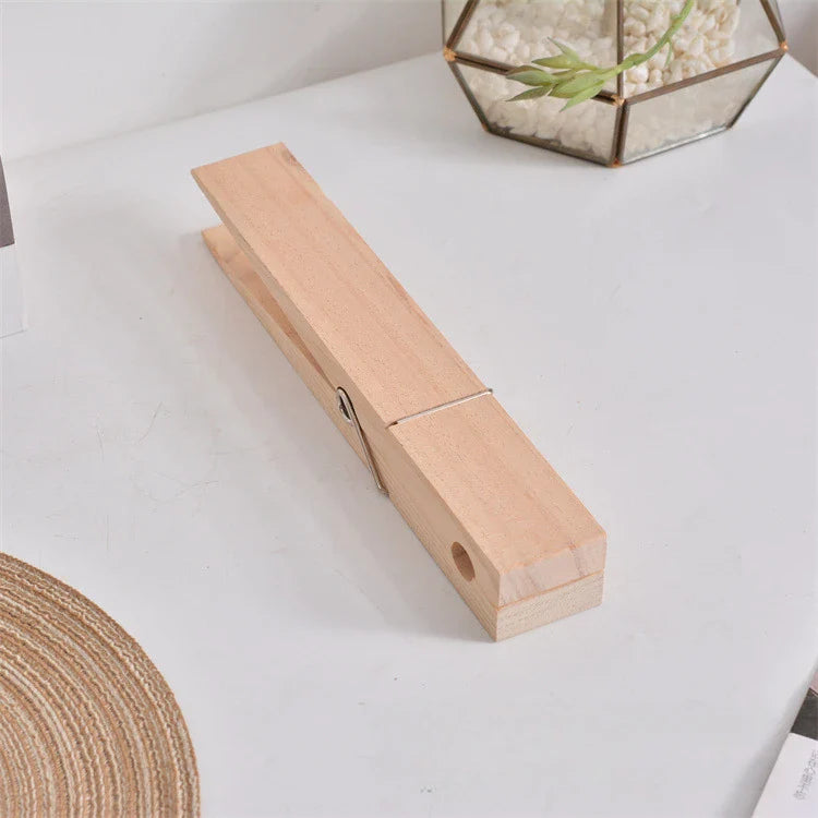 Wooden Towel Holder - Exaggerated Clip Design