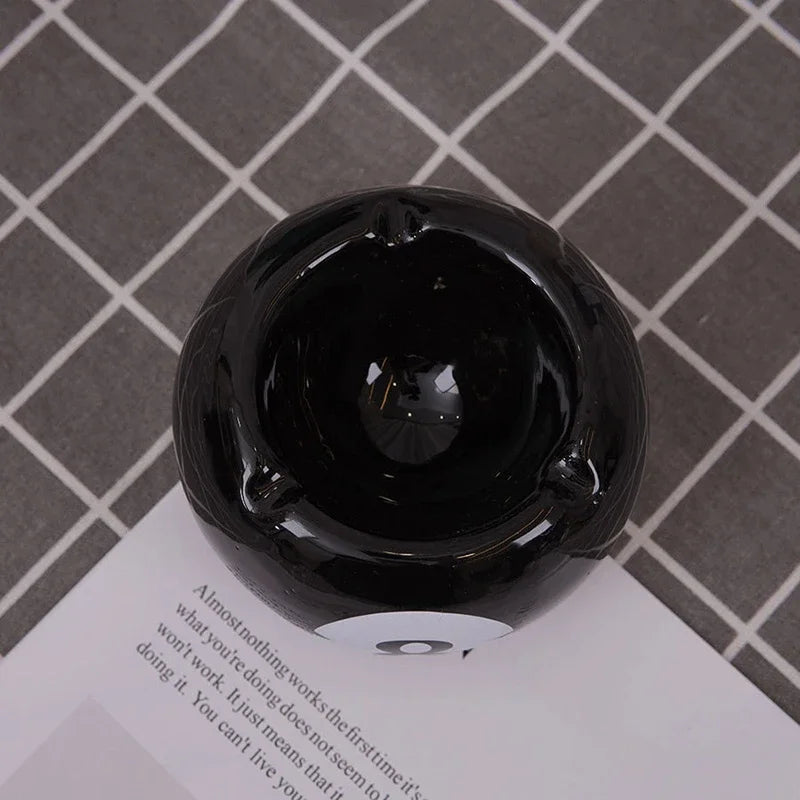 Eight Ball Ashtray - Ceramic Decorative Tabletop