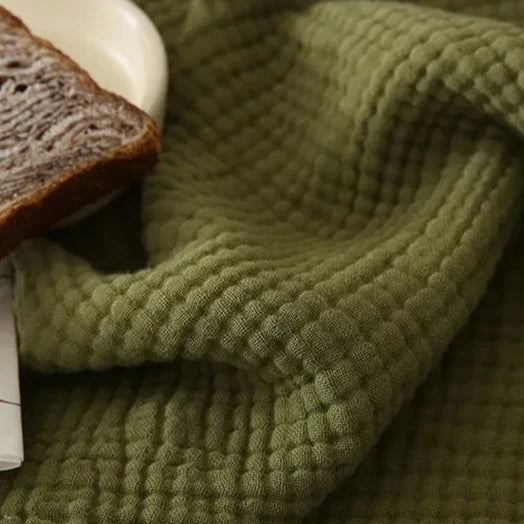 4-Layer Cotton Throw - Breathable Stylish Couch Blanket