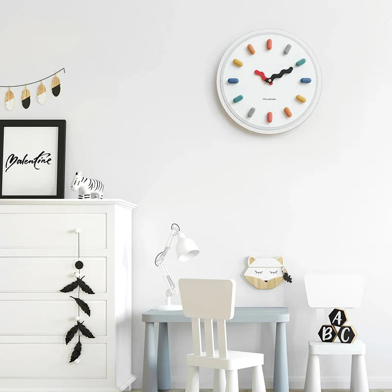 Nordic Wall Clock – Retro Wooden Quartz Timepiece