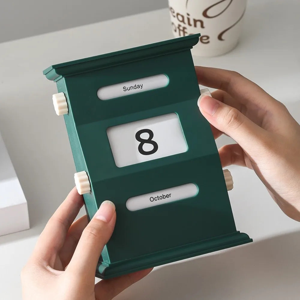 Perpetual Desk Calendar - Retro ABS Design