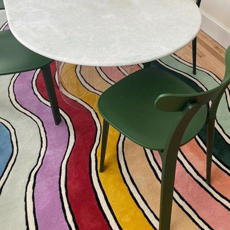 Rainbow Fluffy Carpet - Irregular Shaped Soft Rug