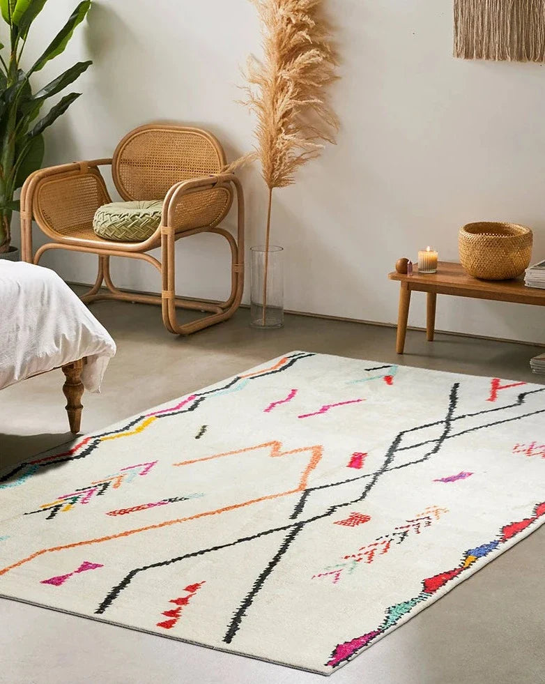 Morocco Style Rug – Abstract Area Rug, Handcrafted Art Carpet