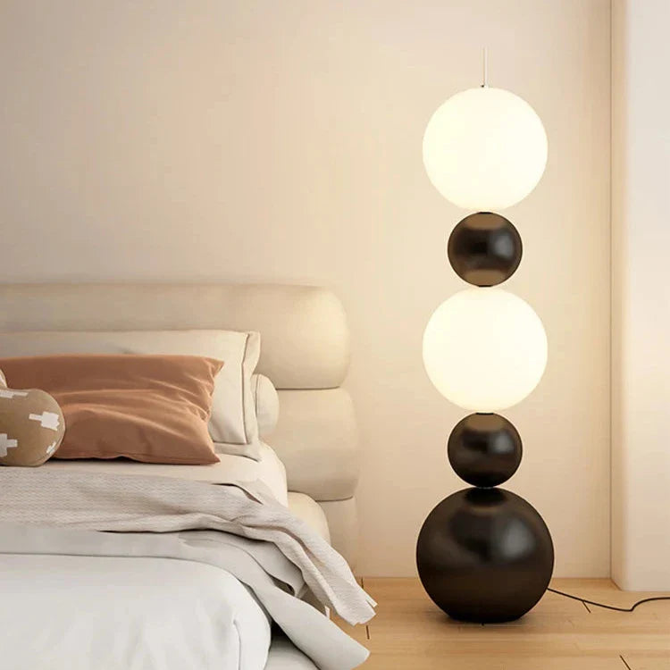 Bauhaus Floor Lamp - Stacking Ball Black Lamp