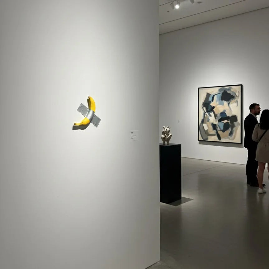 Duck Taped Banana - Playful Art Piece Sculpture