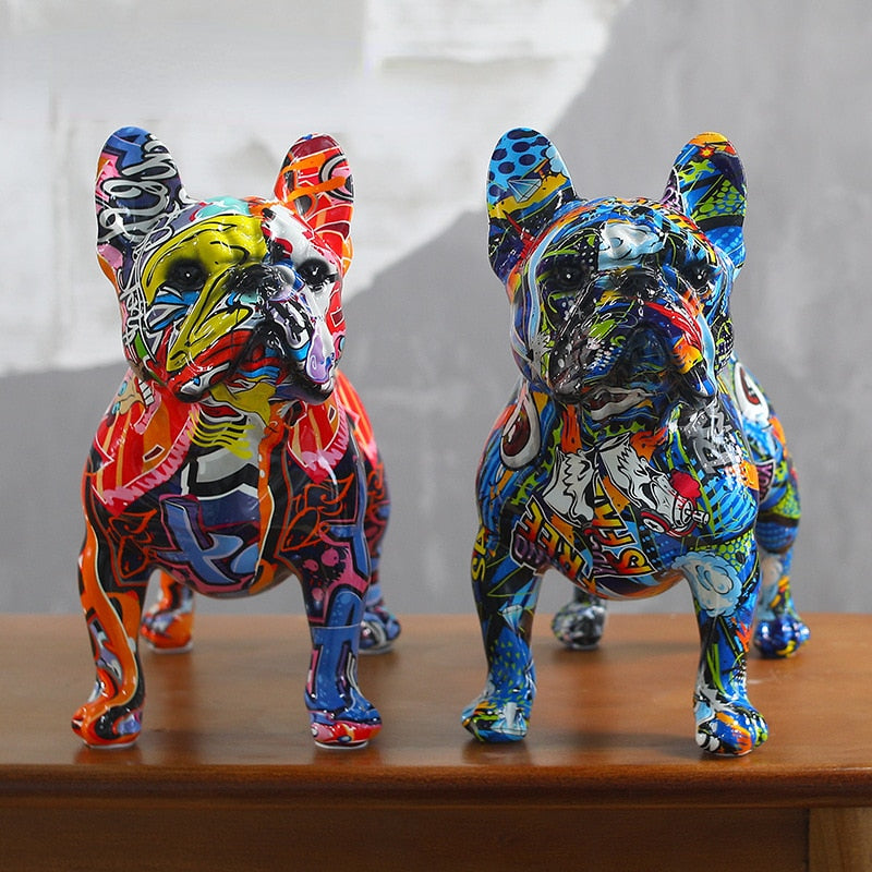 Graffiti Dog Sculpture – French Bulldog Art Statue