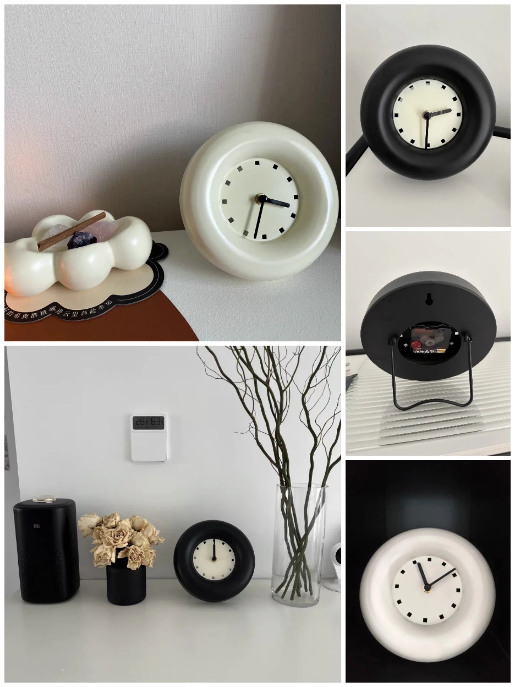 Silent Mini Alarm Clock - Nordic Bubble Design