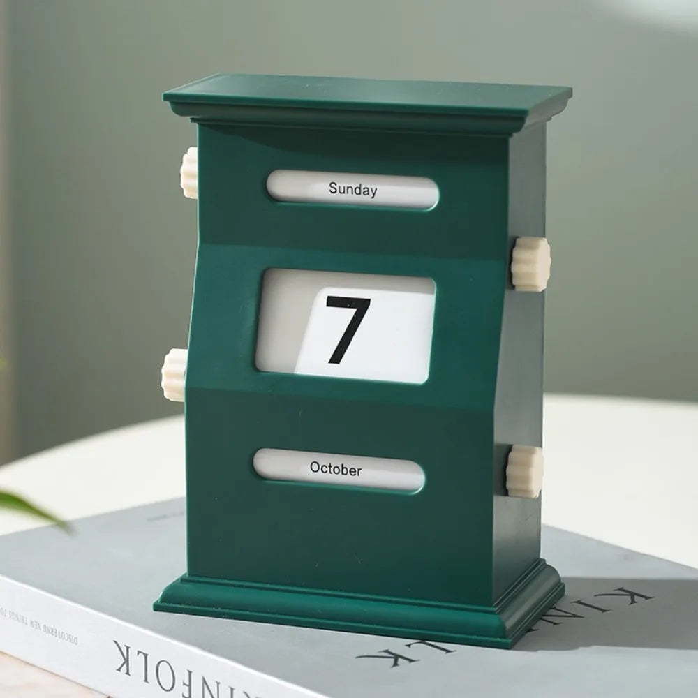 Perpetual Desk Calendar - Retro ABS Design