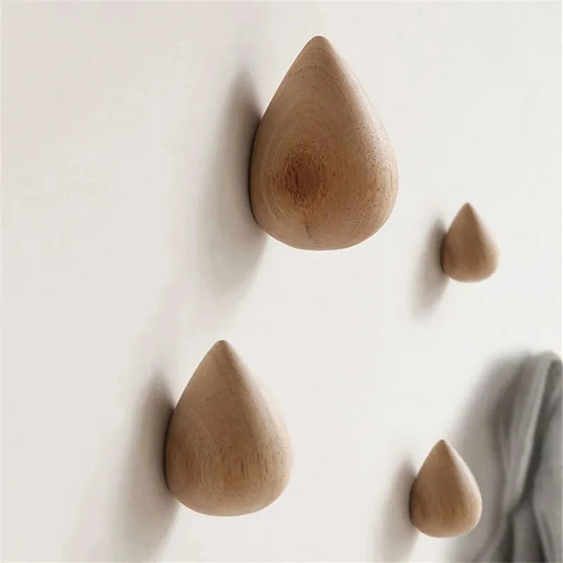 Wood Rain Drop Hanger - Natural Elegant Closet Accessory