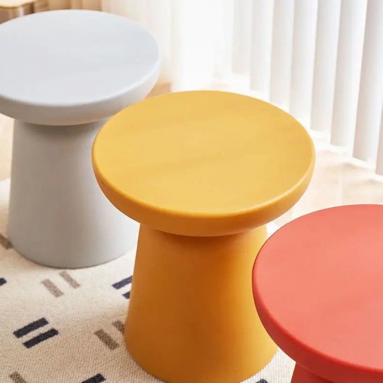 Nordic Matte Side Table - Round ABS Stool Compact